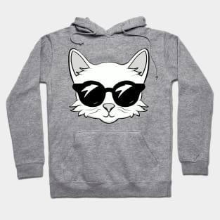 A White Cat in Black Sunglasses Sets a New Trend Hoodie